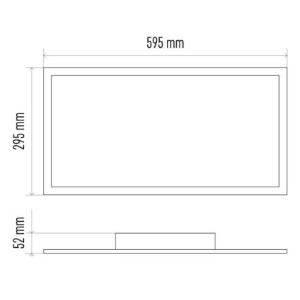 LED ljusreglerad taklampa  LED/25W/230V + fjärrkontroll  rektangel 2700K-6000K