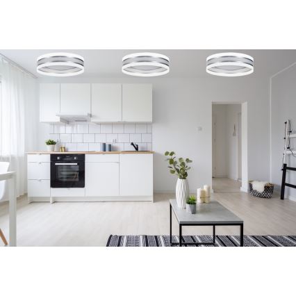LED Justerbar ljusstyrka taklampa  SMART CORAL LED/24W/230V vit /silver + Fjärrkontroll