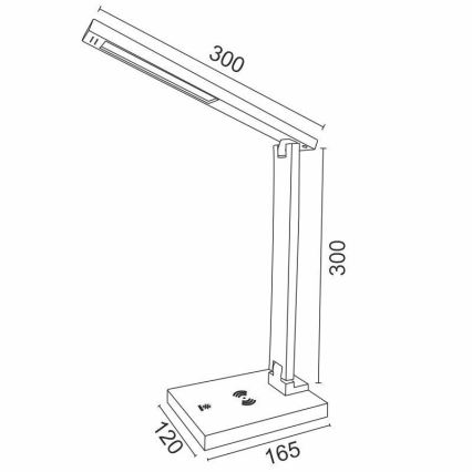 LED ljusreglerad  touch lampa med trådlös laddning  LISA LED/5W/230V + USB