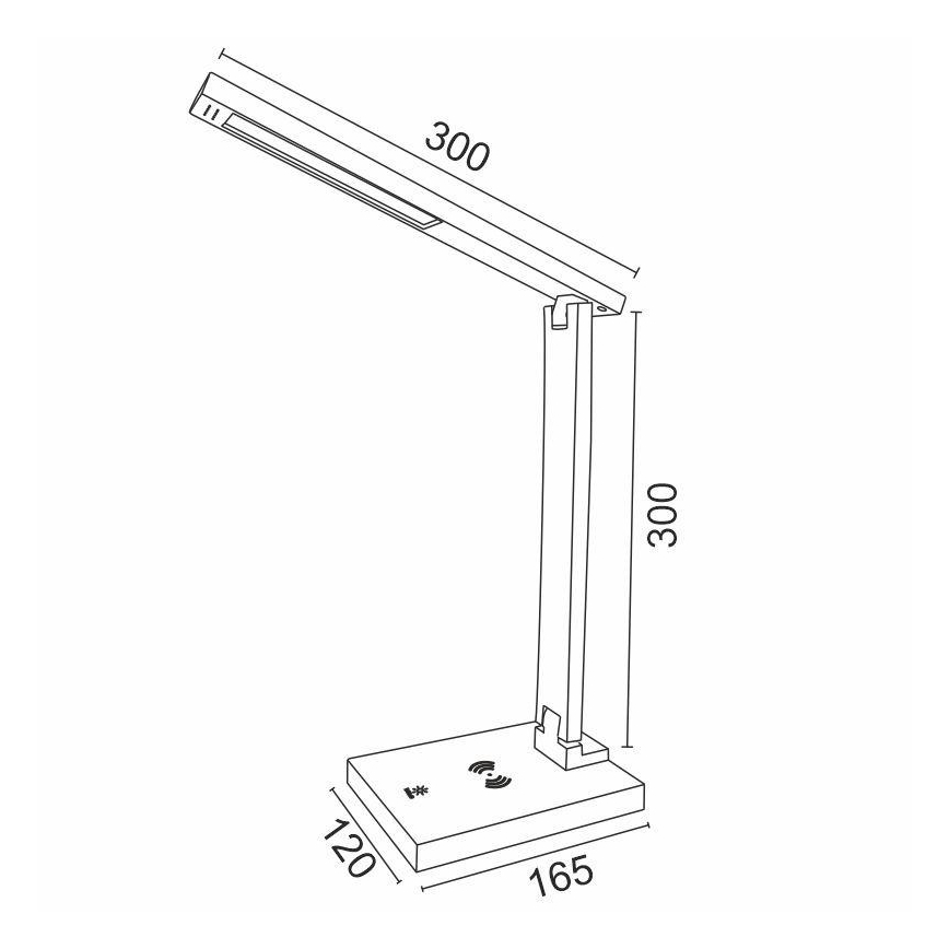 LED ljusreglerad  touch lampa med trådlös laddning  LISA LED/5W/230V + USB