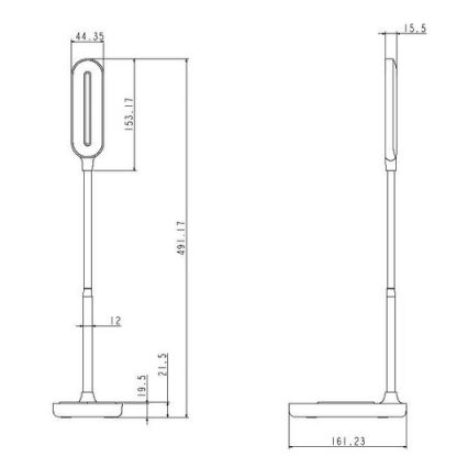 LED ljusreglerad touch bordslampa  med trådlös laddning  OCTAVIA LED/7W/230V svart 