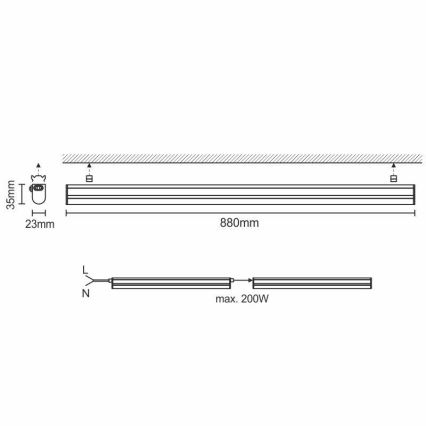 LED köksbelysning bänk LED/12W/230V 4000K