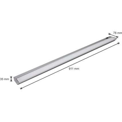 LED köksbelysning bänk LED/15W/230V silver