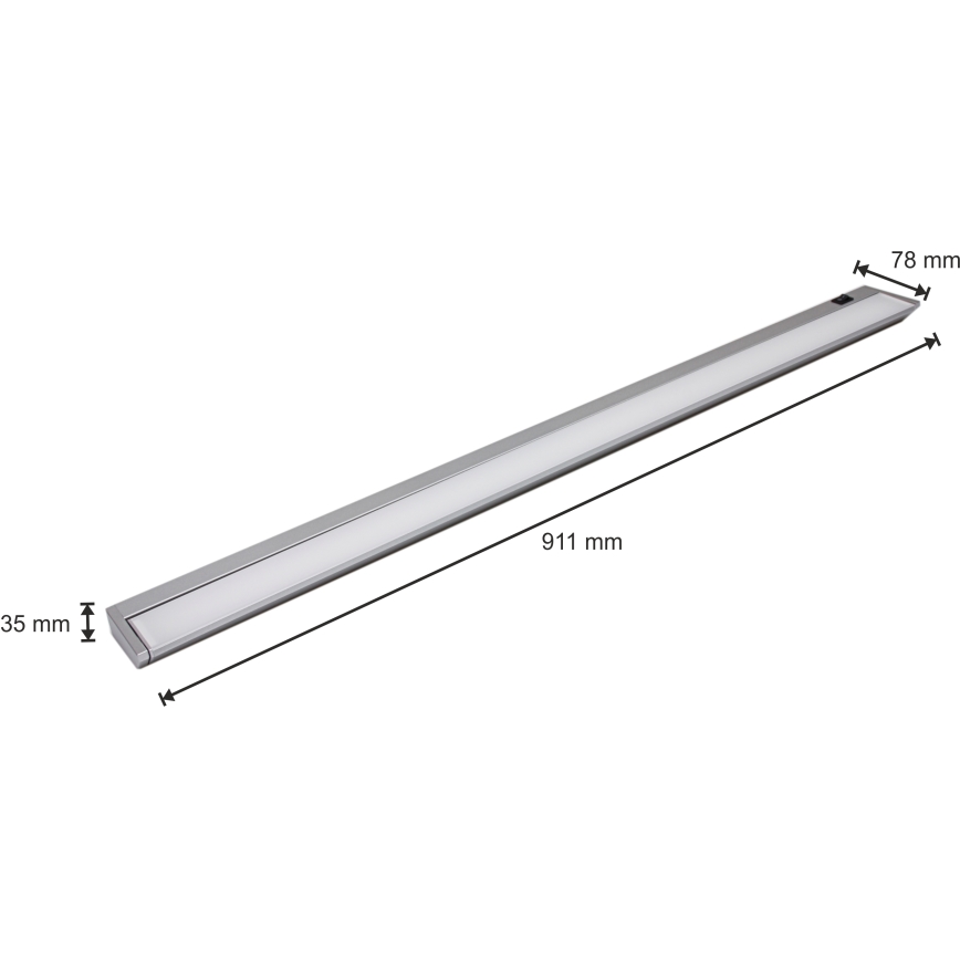 LED köksbelysning bänk LED/15W/230V silver
