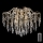 LED Kristallampa tak 4xE27/60W/230V + 4xLED/3W