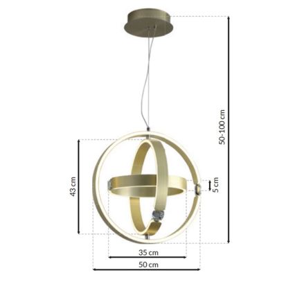 LED Kristallkrona med snöre SIRIUS LED/80W/230V