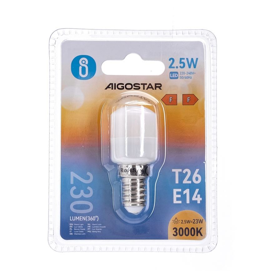 LED kylskåpsglödlampa T26 E14/2,5W/230V 3000K - Aigostar