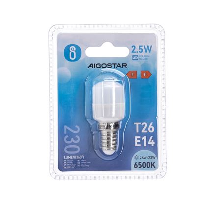 LED kylskåpsglödlampa T26 E14/2,5W/230V 6500K - Aigostar