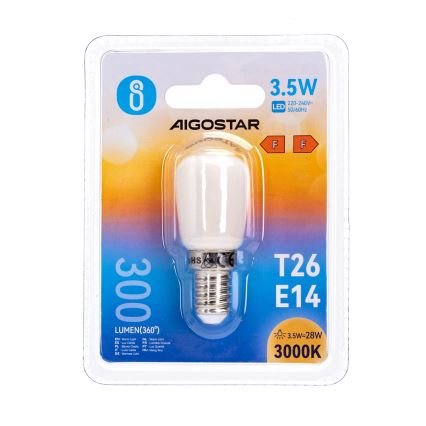 LED kylskåpsglödlampa T26 E14/3,5W/230V 3000K - Aigostar