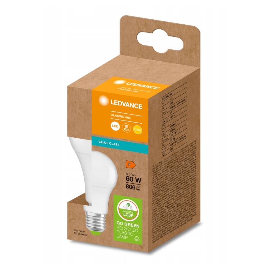 LED-lampa av återvunnen plast A60 E27/8,5W/230V 2700K - Ledvance
