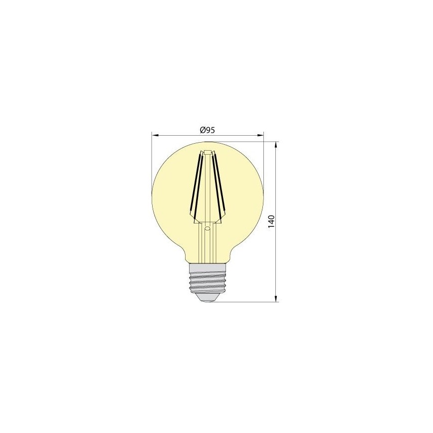 LED-lampa CLASIC AMBER G95 E27/8W/230V 2200K – Brilagi