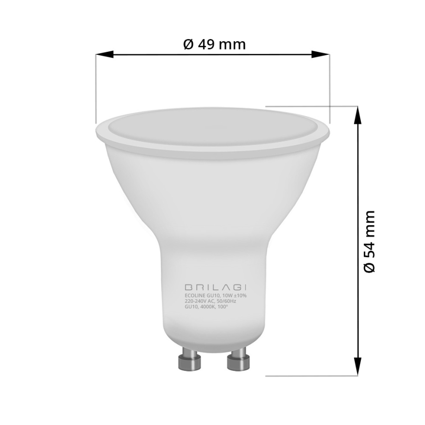 LED-lampa ECOLINE GU10/6W/230V 4,000K - Brilagi