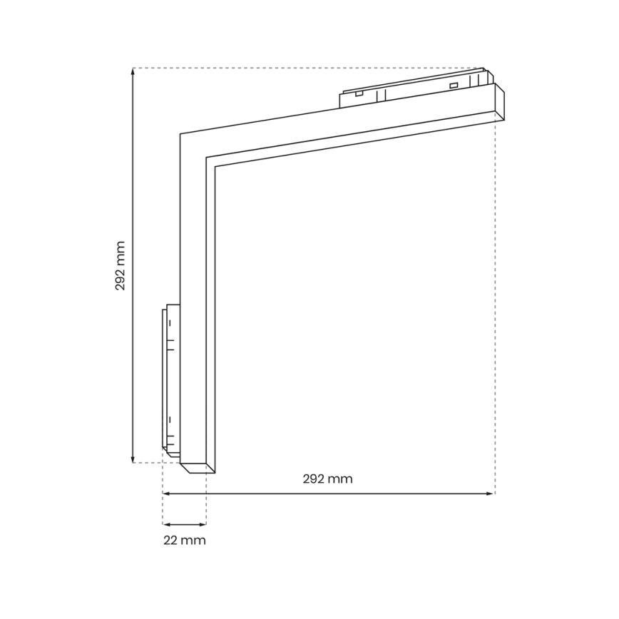 LED-lampa För skensystem MAGNETIC TRACK L-DOWN LED/24W/48V 4000K svart