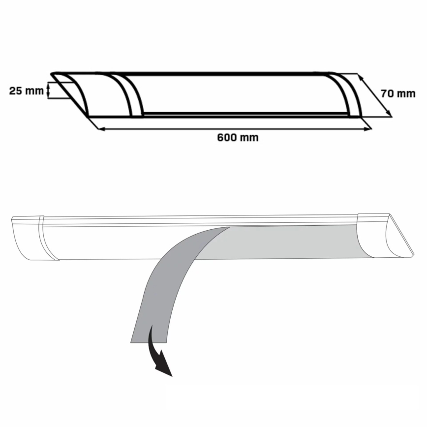 LED lampa för undersidan av köksskåp LED/18W/230V 4000K 60 cm vit