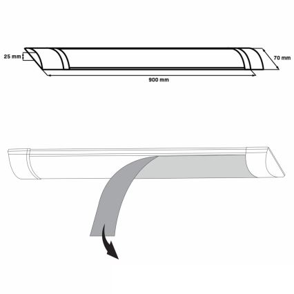 LED lampa för undersidan av köksskåp LED/30W/230V 4000K 90 cm vit