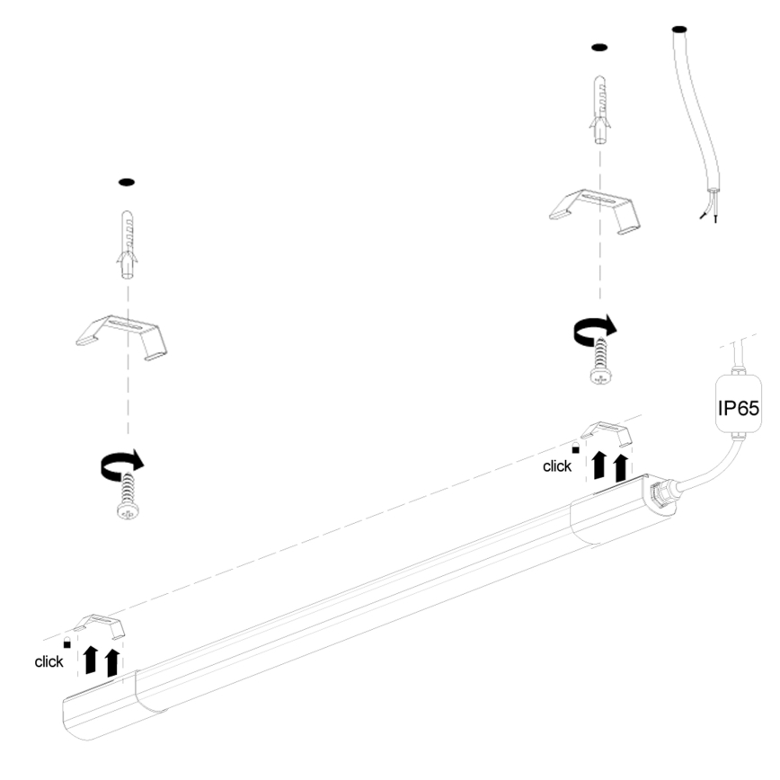 LED lampa för undersidan av köksskåp LED/36W/230V 4000K 120 cm svart