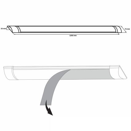 LED lampa för undersidan av köksskåp LED/36W/230V 4000K 120 cm vit