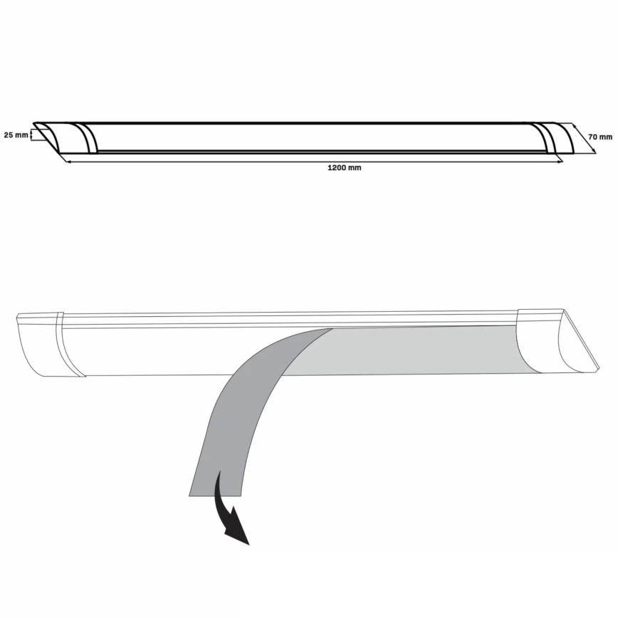 LED lampa för undersidan av köksskåp LED/36W/230V 4000K 120 cm vit