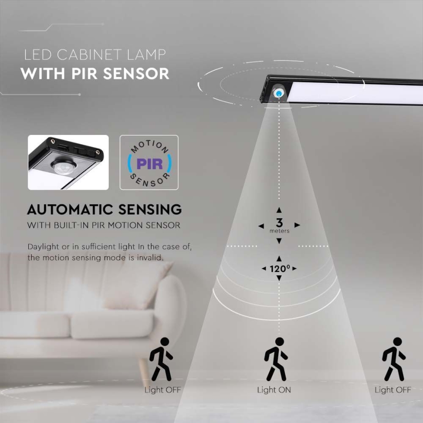 LED lampa för undersidan av köksskåp med en sensor LED/2W/5V 3000K