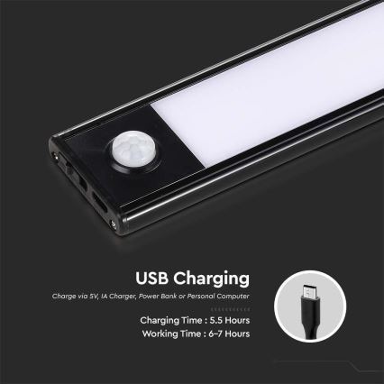 LED lampa för undersidan av köksskåp med en sensor LED/2W/5V 3000K