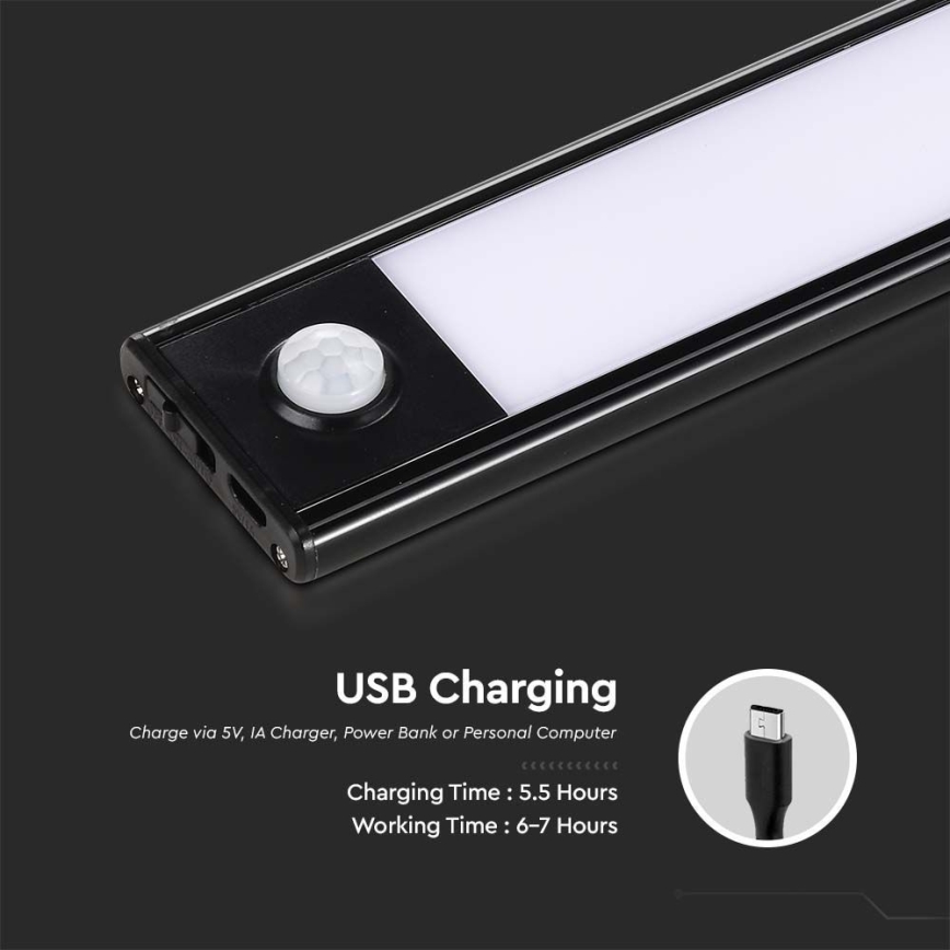 LED lampa för undersidan av köksskåp med en sensor LED/2W/5V 3000K