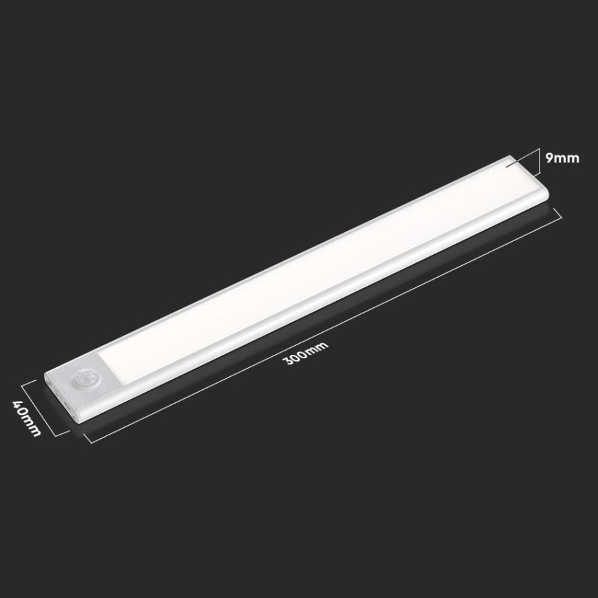 LED lampa för undersidan av köksskåp med sensor LED/1,5W/5V 1500 mAh 3000K