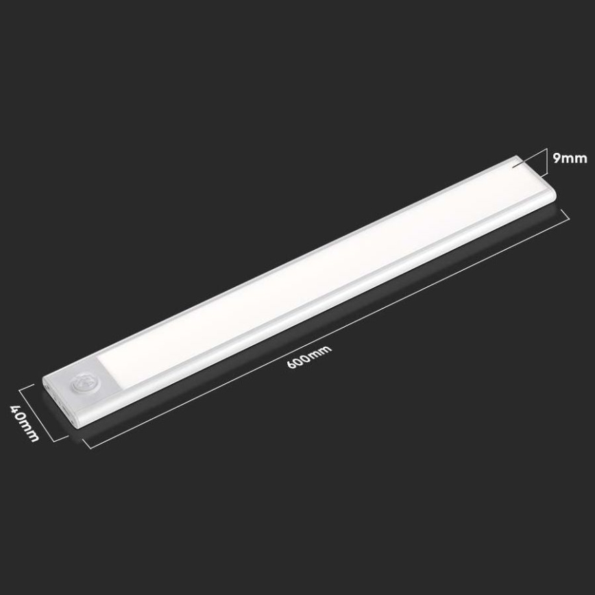 LED lampa för undersidan av köksskåp med sensor LED/2,5W/5V 3000 mAh 3000K