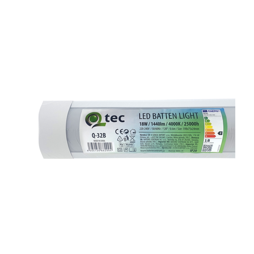 LED lampa för undersidan av köksskåp QTEC LED/18W/230V 60 cm vit