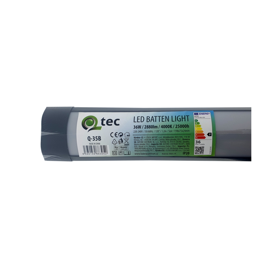 LED lampa för undersidan av köksskåp QTEC LED/36W/230V 120 cm svart