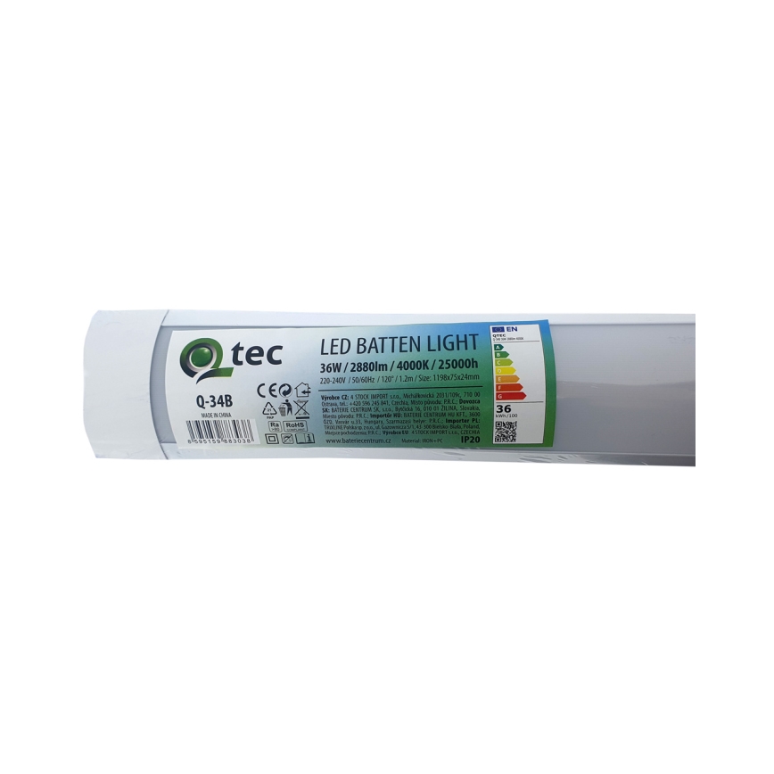 LED lampa för undersidan av köksskåp QTEC LED/36W/230V 120 cm vit