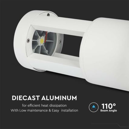 LED-lampa för utomhusbruk LED/10W/230V 25cm 4000K IP65 vit