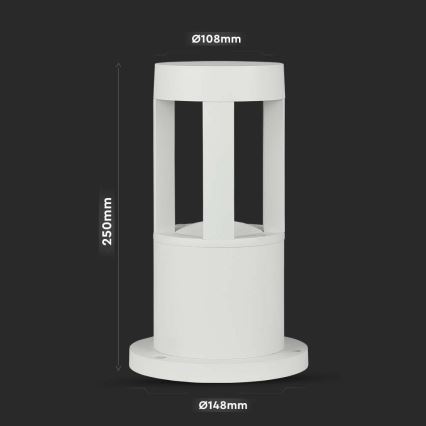 LED-lampa för utomhusbruk LED/10W/230V 25cm 4000K IP65 vit