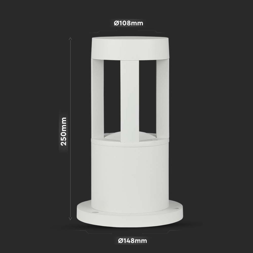 LED-lampa för utomhusbruk LED/10W/230V 25cm 4000K IP65 vit