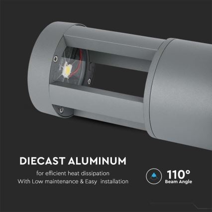LED-lampa för utomhusbruk LED/10W/230V 25cm 6400K IP65 grå