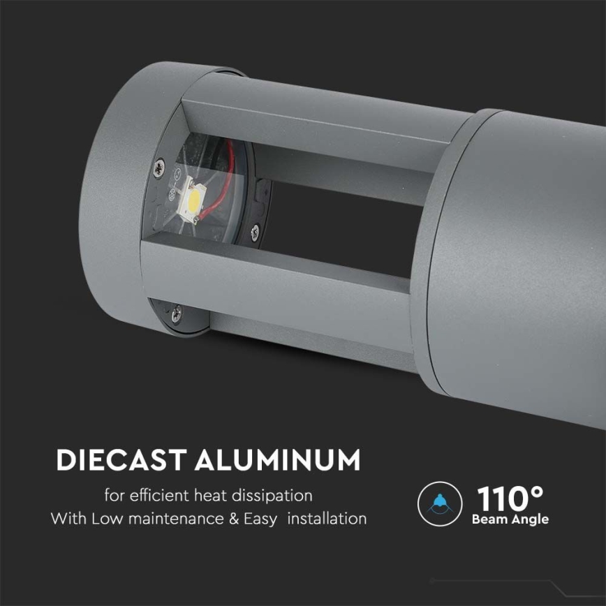 LED-lampa för utomhusbruk LED/10W/230V 25cm 6400K IP65 grå