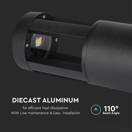 LED-lampa för utomhusbruk LED/10W/230V 25cm 6400K IP65 svart