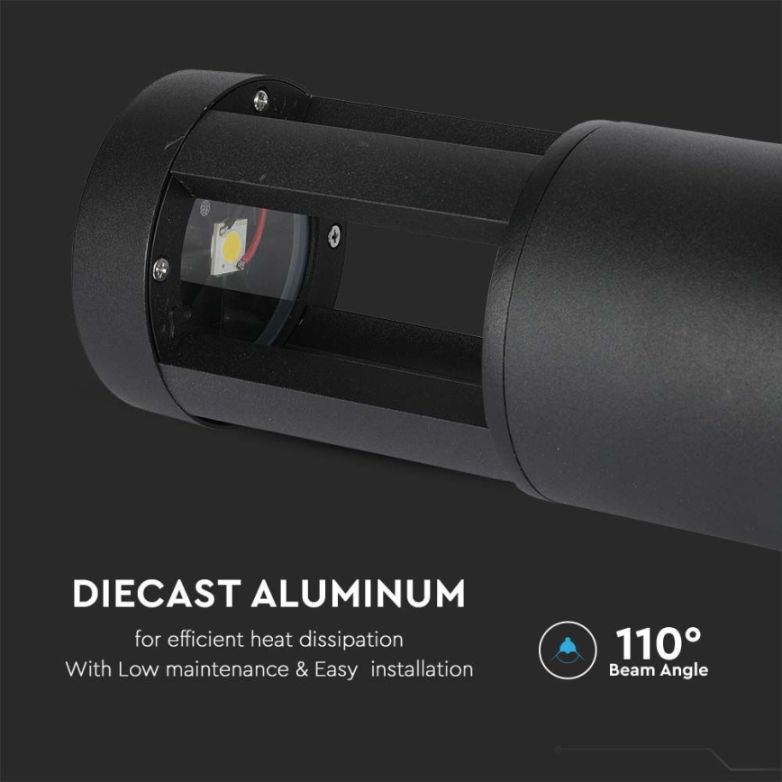 LED-lampa för utomhusbruk LED/10W/230V 25cm 6400K IP65 svart