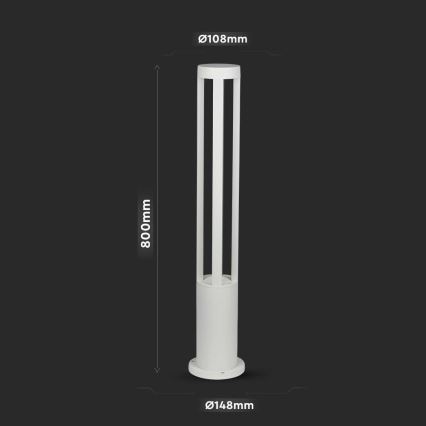LED-lampa för utomhusbruk LED/10W/230V 80cm 4000K IP65 vit