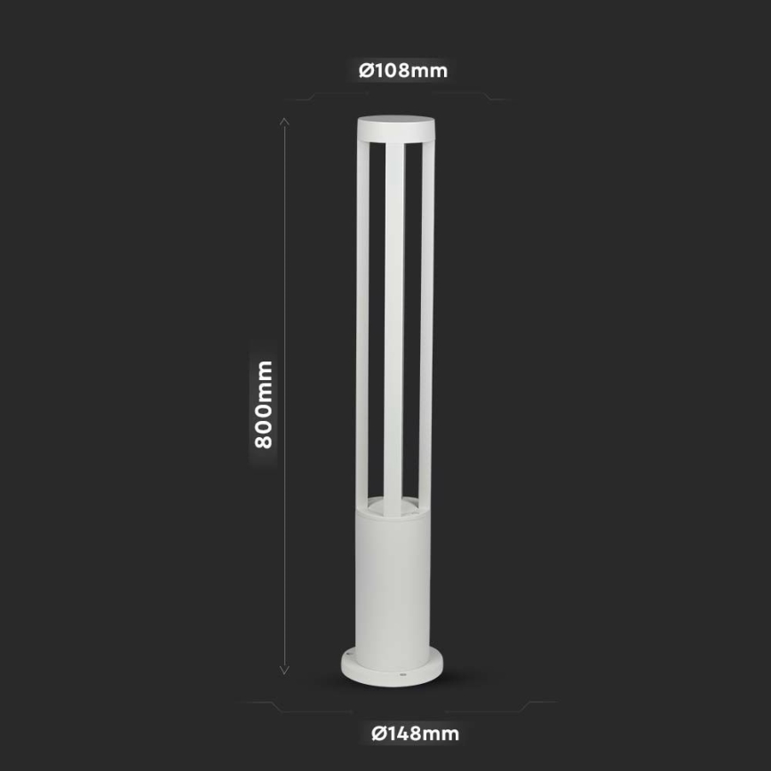 LED-lampa för utomhusbruk LED/10W/230V 80cm 4000K IP65 vit