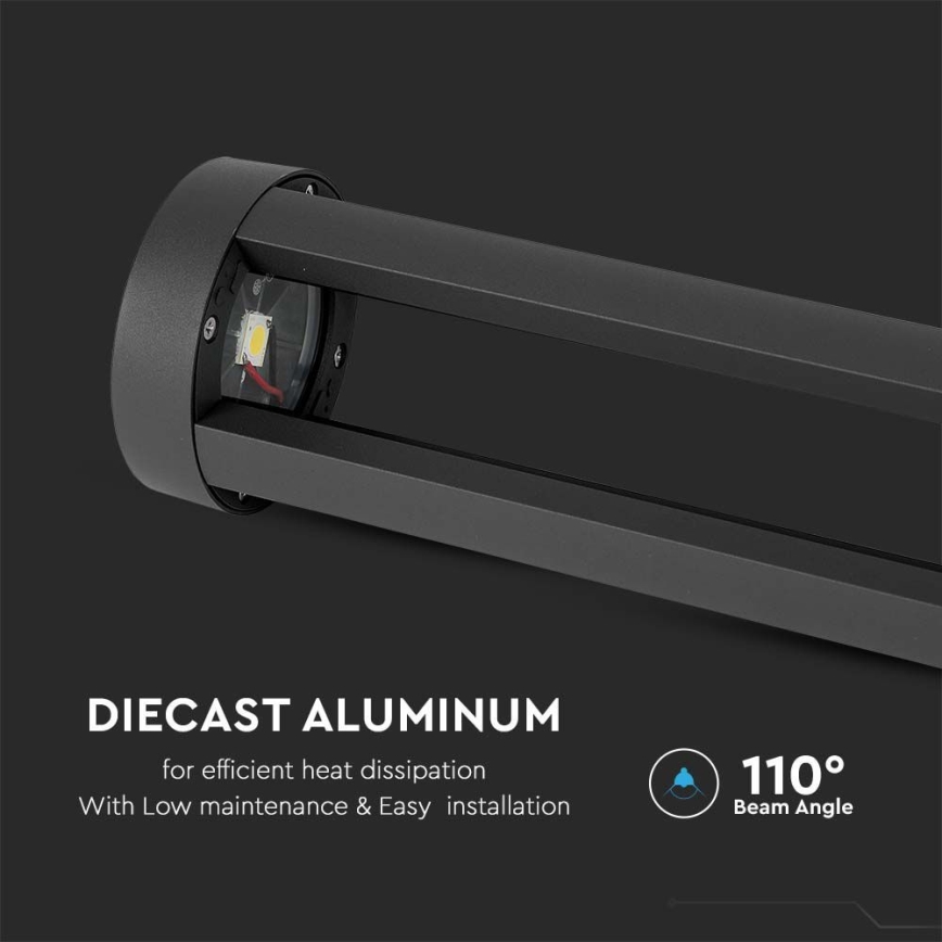 LED-lampa för utomhusbruk LED/10W/230V 80cm 6400K IP65 svart