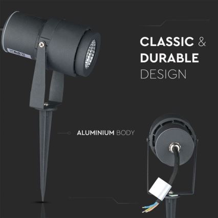 LED-lampa för utomhusbruk LED/12W/100-240V IP65 3000K grå