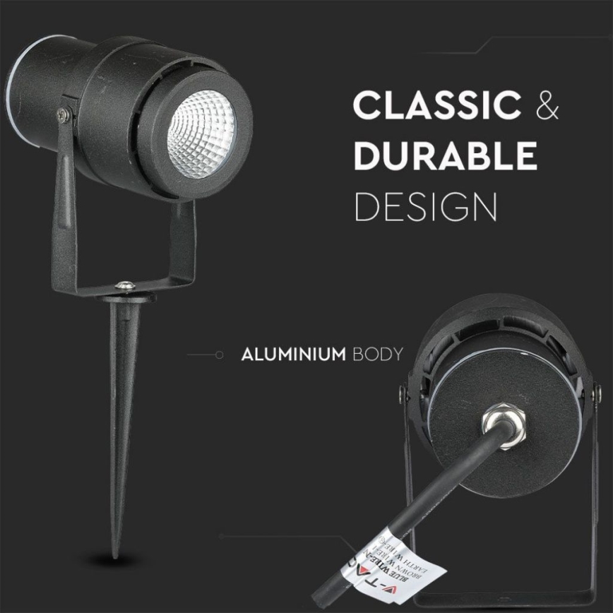 LED-lampa för utomhusbruk LED/12W/100-240V IP65 4000K svart