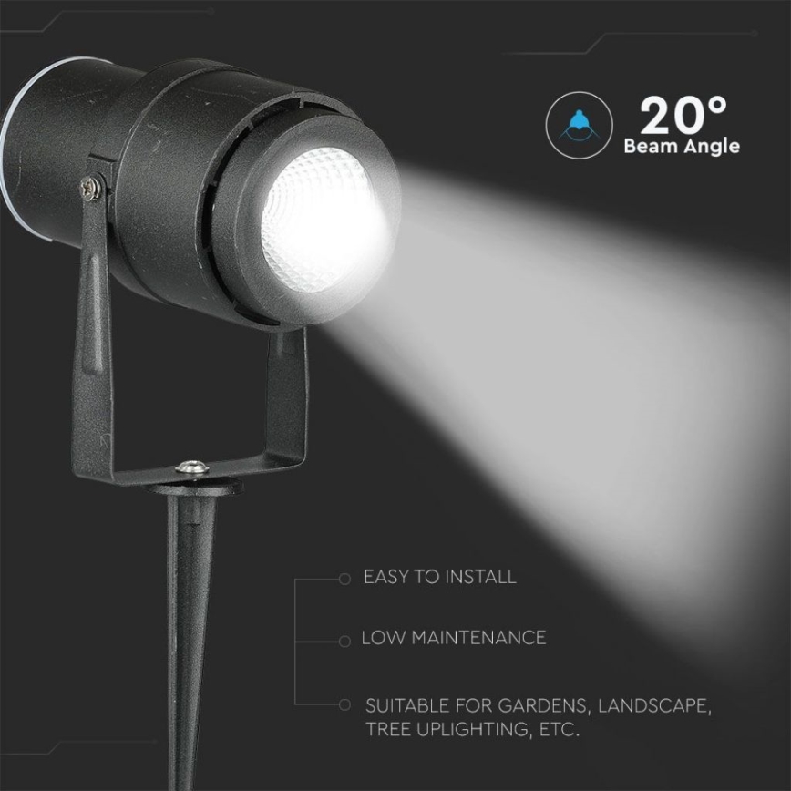LED-lampa för utomhusbruk LED/12W/100-240V IP65 4000K svart