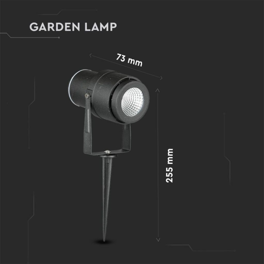 LED-lampa för utomhusbruk LED/12W/100-240V IP65 4000K svart