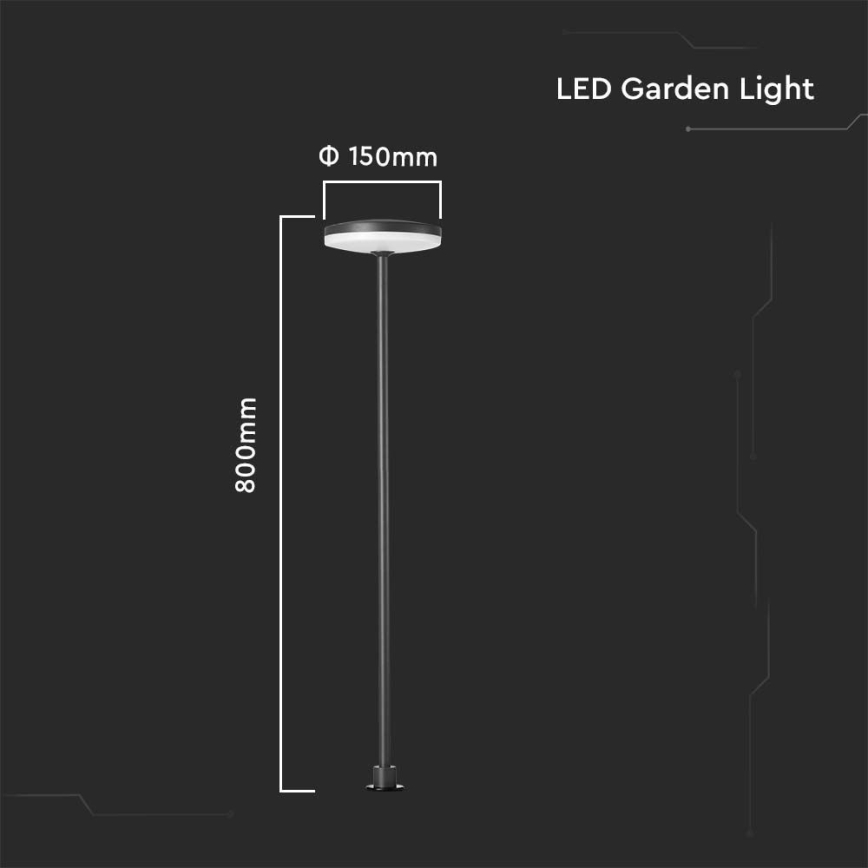 LED-lampa för utomhusbruk LED/12W/230V 3000K IP65 antracit