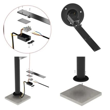 LED-lampa för utomhusbruk NIKA LED/12,5W/230V IP44 80 cm