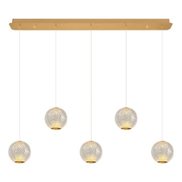 LED Lampa hängande CREMONA 5xLED/5W/230V 3000K guld