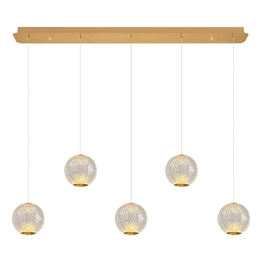 LED Lampa hängande CREMONA 5xLED/5W/230V 3000K guld