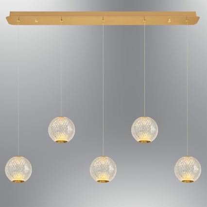 LED Lampa hängande CREMONA 5xLED/5W/230V 3000K guld