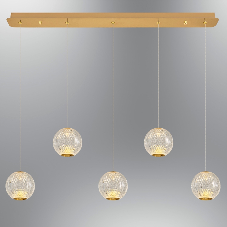 LED Lampa hängande CREMONA 5xLED/5W/230V 3000K guld